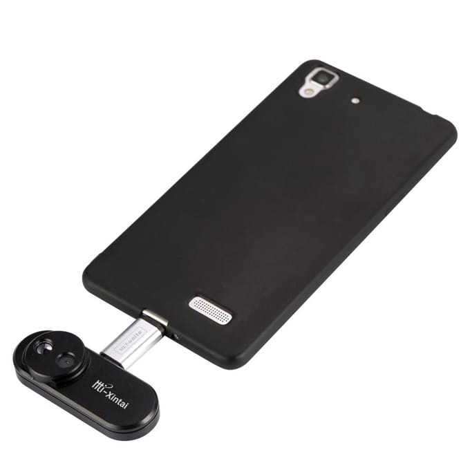 Multifunctionele mobiele telefoon Externe infrarood warmtebeeldcamera Middelpunttemperatuurweergave voor zwart