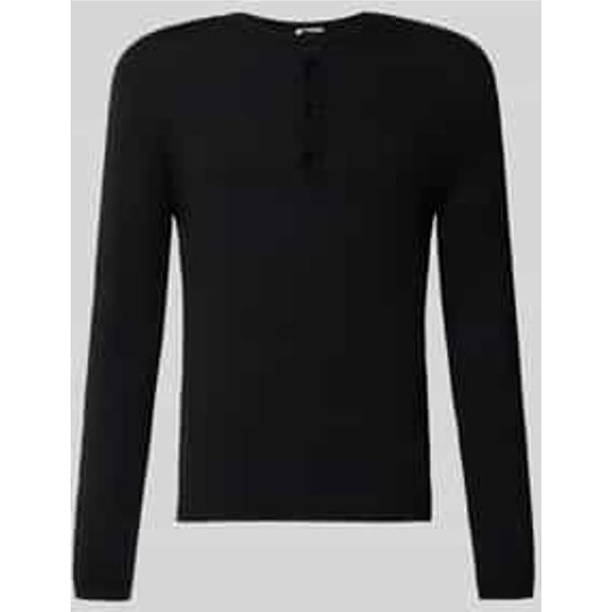 Gebreide pullover met henley-kraag