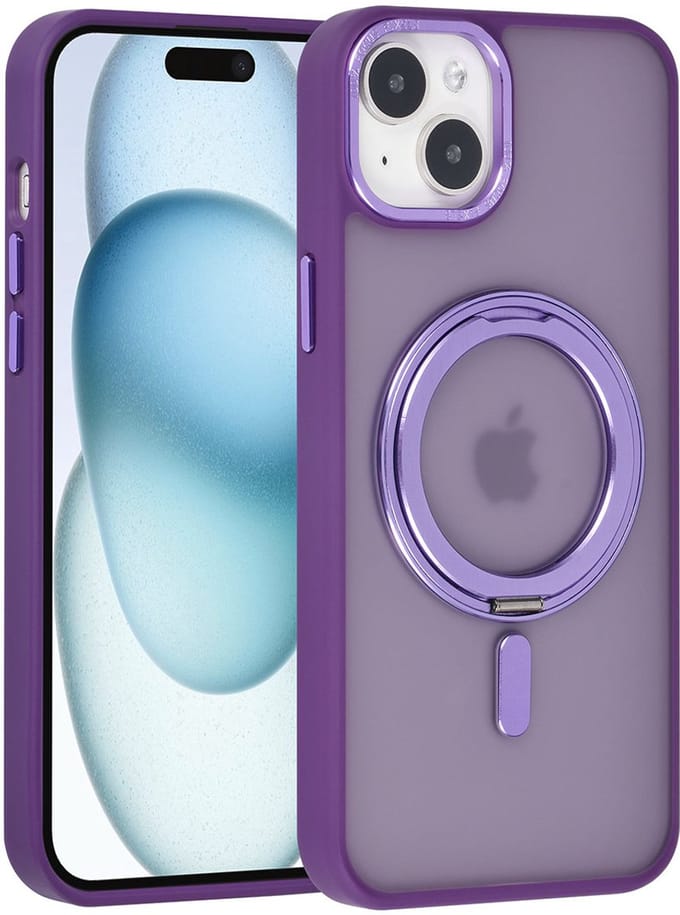 UNIQ Accessory Back Cover - iPhone 15 & 14 Plus - Paarse kleur - MagSafe-ring - Verhoogde randen