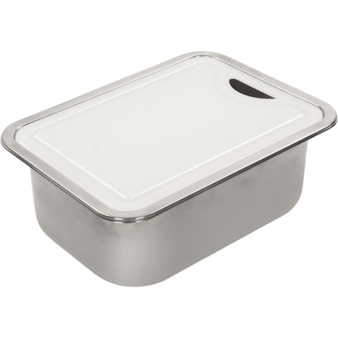Évier de VR Acier Inoxydable de Grade 304 Évier de Cuisine Lave-Mains Kit avec Planche à Découper en Acrylique white