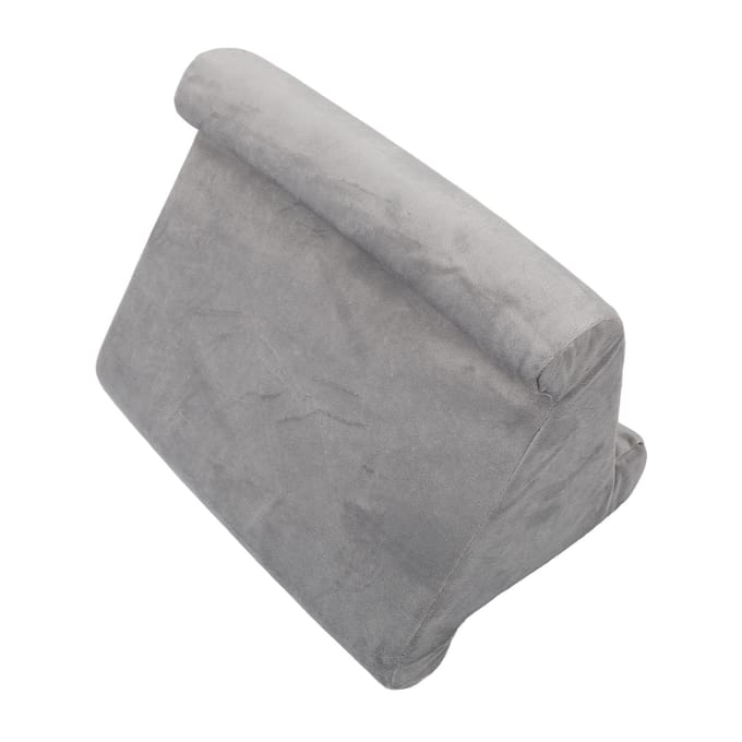 Tablet Kussen Standaard Driehoekig Zacht Comfortabel Schuin Kijken Tablet Leeskussen Grijs gray