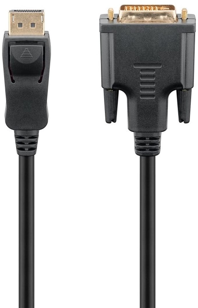 Goobay DisplayPort/DVI-D adapterkabel verguld, kabellabel, AWG: 28