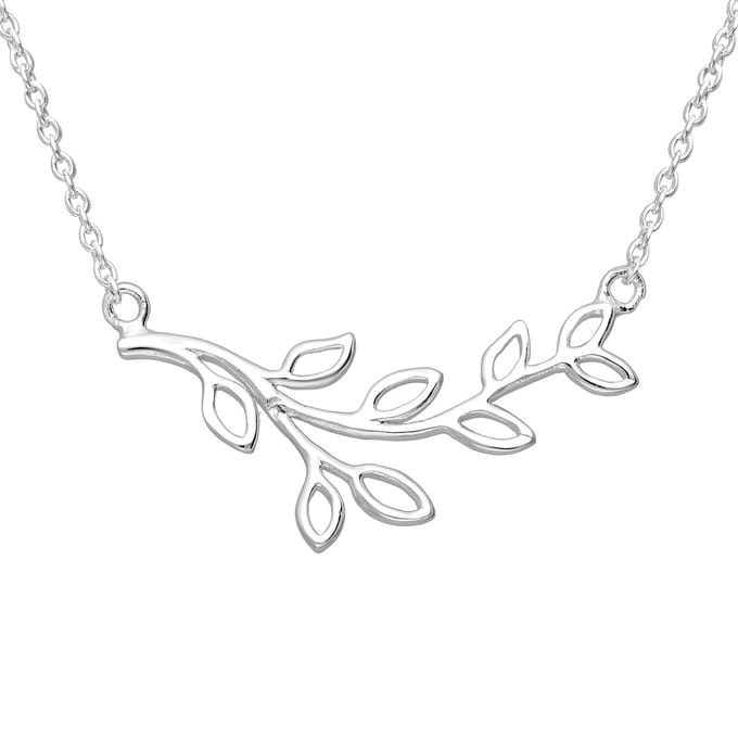EAR IT UP - Ketting - Blaadjes - 925 sterling zilver - 40 tot 45 cm - 1 stuk