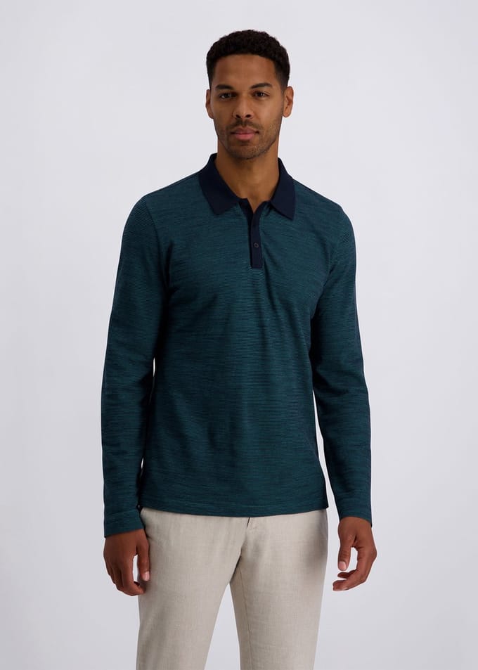 pierre cardin Langarm-polo in Modern Fit