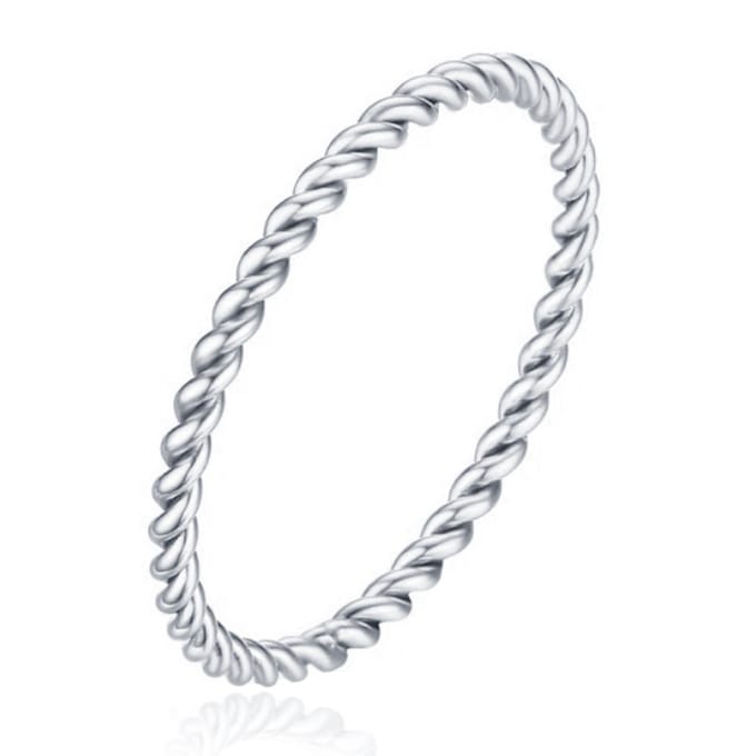 Gedraaide Elegante Dames Ring Edelstaal Verzilverd Zilverkleurig-19mm