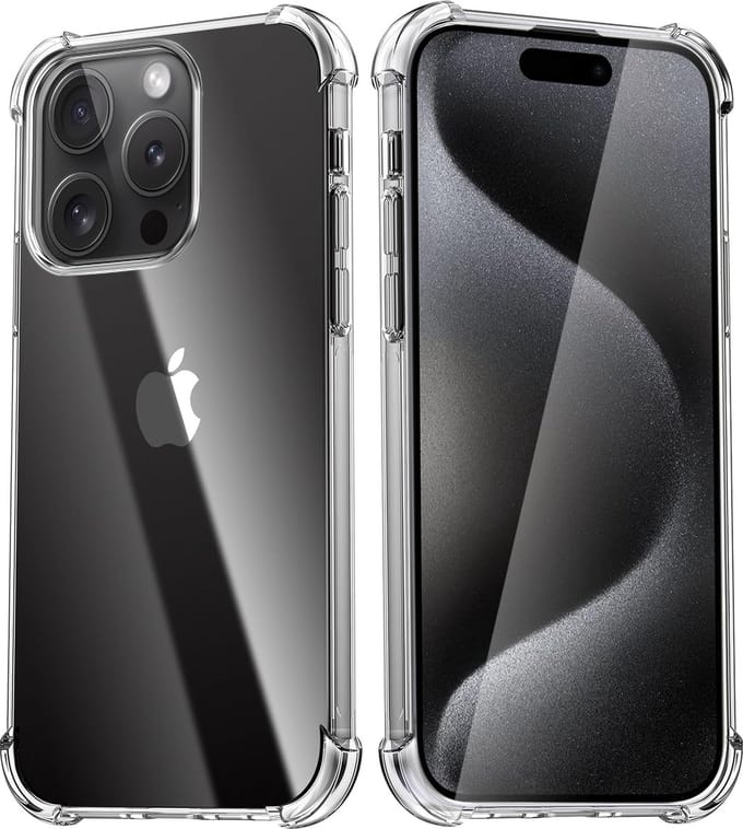 Shockproof Soft TPU hoesje transparant Silicone Case - Geschikt voor: iPhone 15 Pro Max