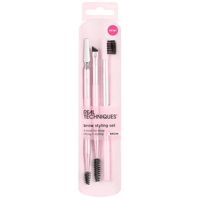Real Techniques Make-Up Borstel Set Real Techniques Brow Styling Roze 3 Onderdelen