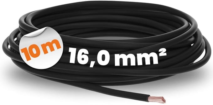 Flexibele Aderleidingen 16 mm² Zwart - 10 meter Voor Bedrading