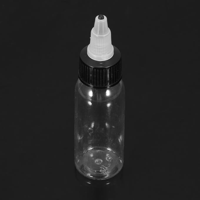 30ml New White Twist Cap Plastic Tattoo Ink Pigment Makeup Clear transparent Bottle(5Pcs) black