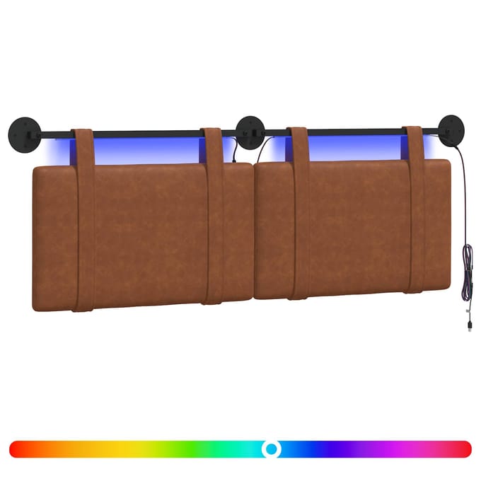 vidaXL - Hangend - hoofdbord - Bruin - Antiek - PU