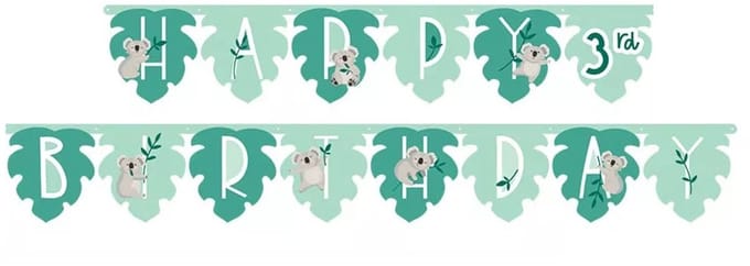 Amscan by Riethmuller - Riethmüller - Letterslinger Koala Happy Birthday met leeftijd - 3 meter