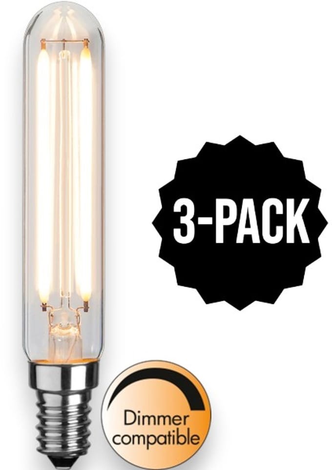 3-Pack | Staaflamp - E14 - 2W - Extra Warm Wit - 2700K - Dimbaar - Filament - Helder