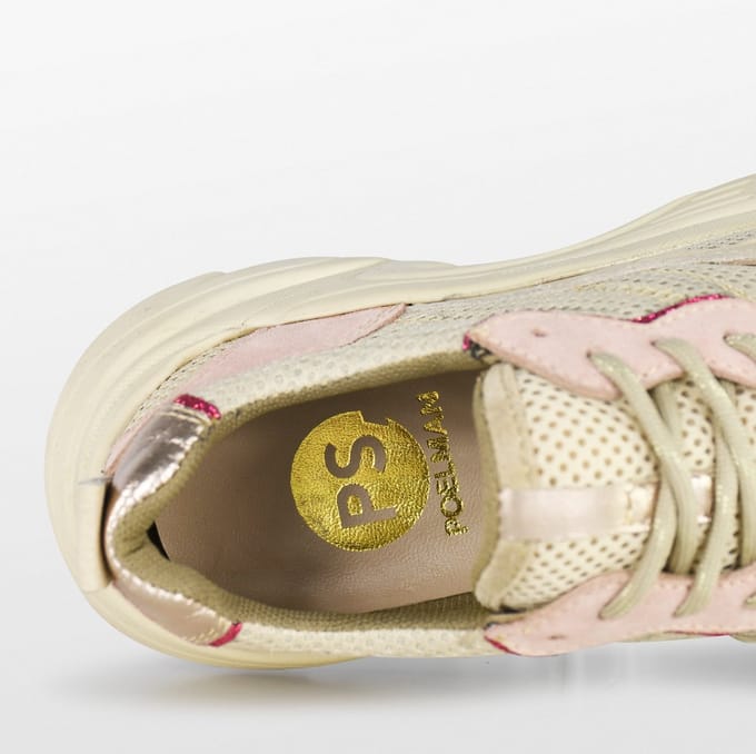 PS Poelman TOKIO - maat 36 - Dames Sneakers - Beige Multi