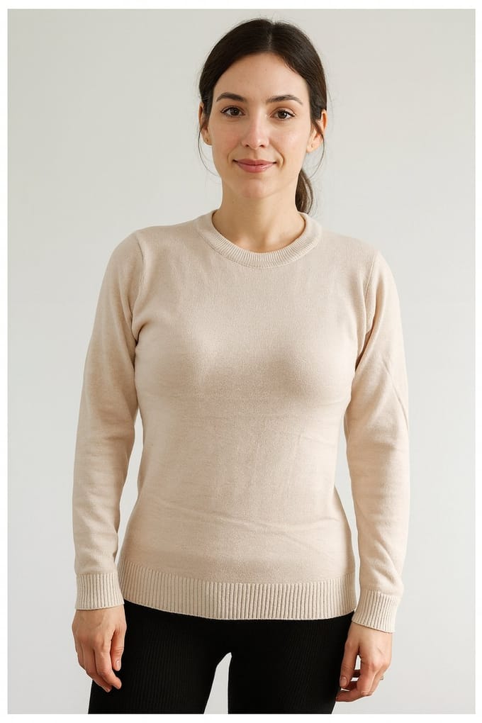 SUNMOOL Gebreide trui - Crewneck - Warme trui - Ivoor - Maat : M
