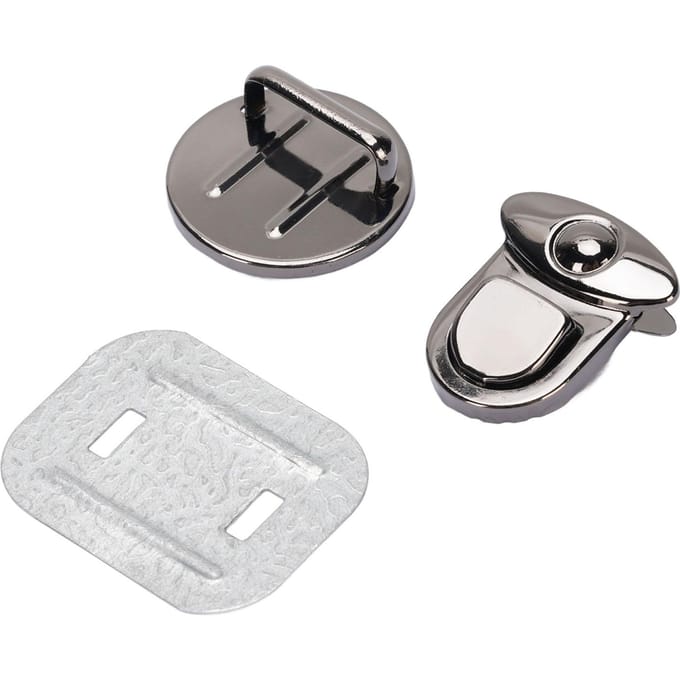 10 Sets Druksluiting Zilver Zwart 25mm Breed Eendenbekslot met 30x39mm Basisplaat voor gray