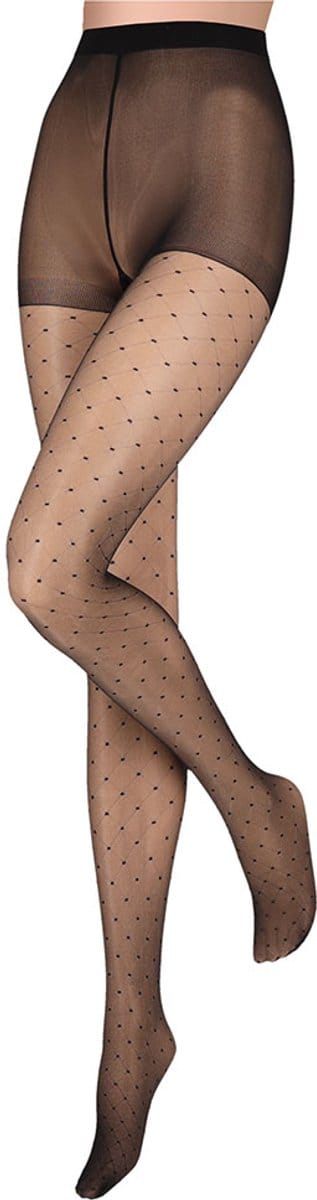 Panty met ruit-stip patroon 20den S/M