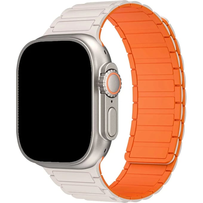 2+2 | Apple Watch Bandje Zyro - Siliconen - Sterrenlicht Oranje