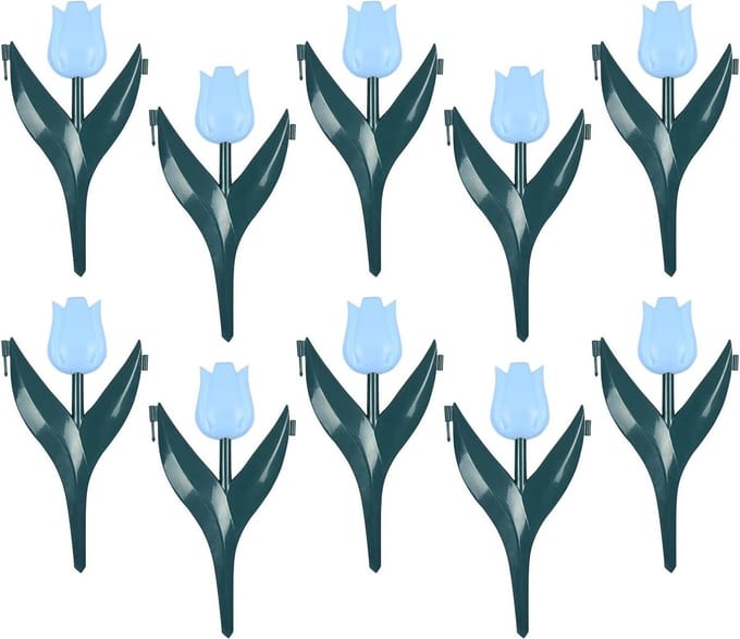Tuinrand Afscheiding - Bloembed Omheining - Tuin Indeling - Decoratieve Bloemdetails - 10 Stuks - Blauw