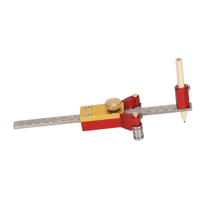3 in 1 Krasliniaal Multifunctionele Parallelle Bogen Tekenmeter DIY Gereedschap Metrisch Imperiaal gray
