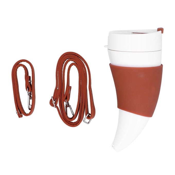 230ml Mok in Geitenhoornvorm Geïsoleerde Koffiekop met RVS Binnenkant voor Thuis Kantoor Wit wit