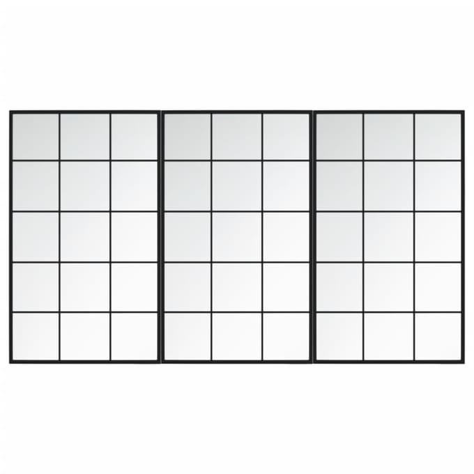 Vidaxl Lustra Murales, 3 Pièces, Cadre Noir, 100 X 60 Cm, Métal