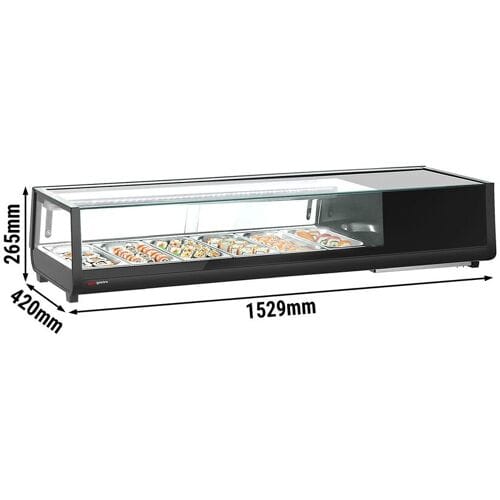 GGM Gastro Sushi-Kühlvitrine - 6x GN 1/3 - Schwarz