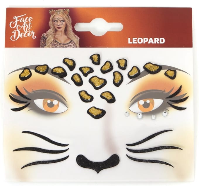 Gezicht tattoo sticker panter