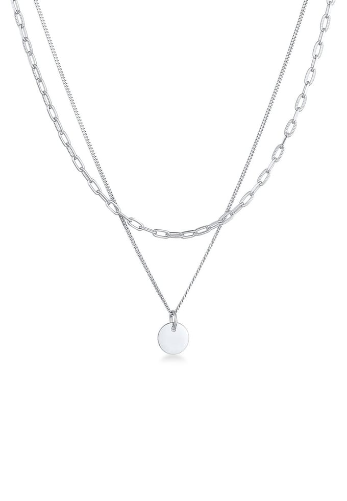 Elli - Halsketting - Dames Plak Hanger Basis laag in 925 Sterling Zilver - Dames