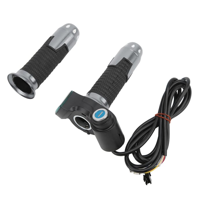 1 Paar Elektrische Fiets Gashandgreep Draaigashendel Accelerator Grip met Groene Digitale Display black