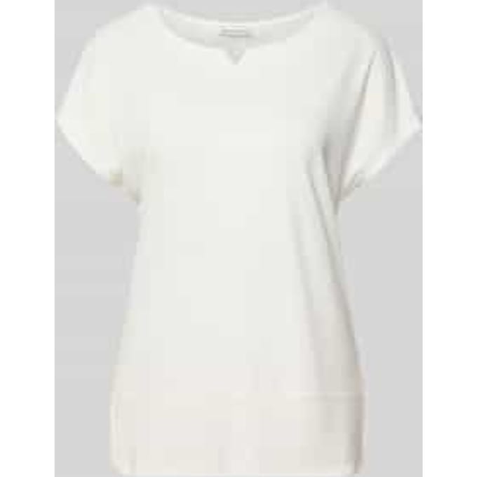 Tom Tailor - T-shirt van gemengde stoffen - Maat S - Whisper White
