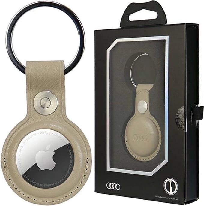 Audi - AirTag-hoes - van synthetisch leer - beige