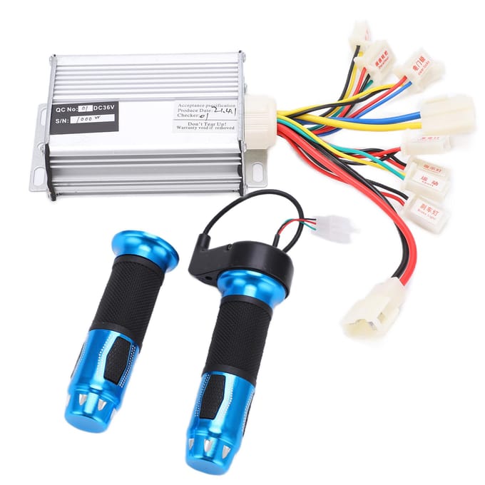 Borstelmotorcontroller Elektrische Fiets Gashendel Aluminium Rubber Fietsaccessoires voor Scooters 36v black