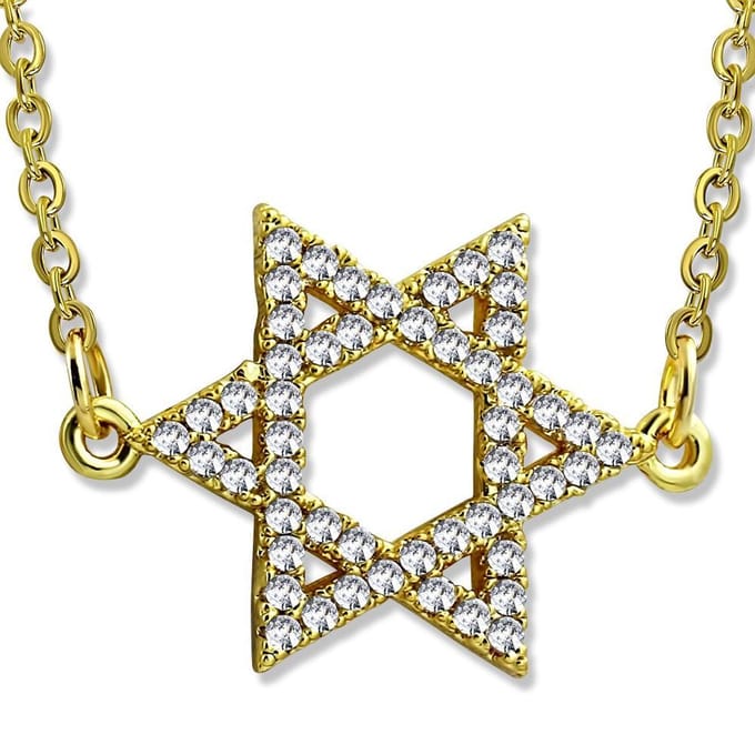 Amanto Ketting Donate G - 316L Staal - Davidster - 16x22mm - 45cm