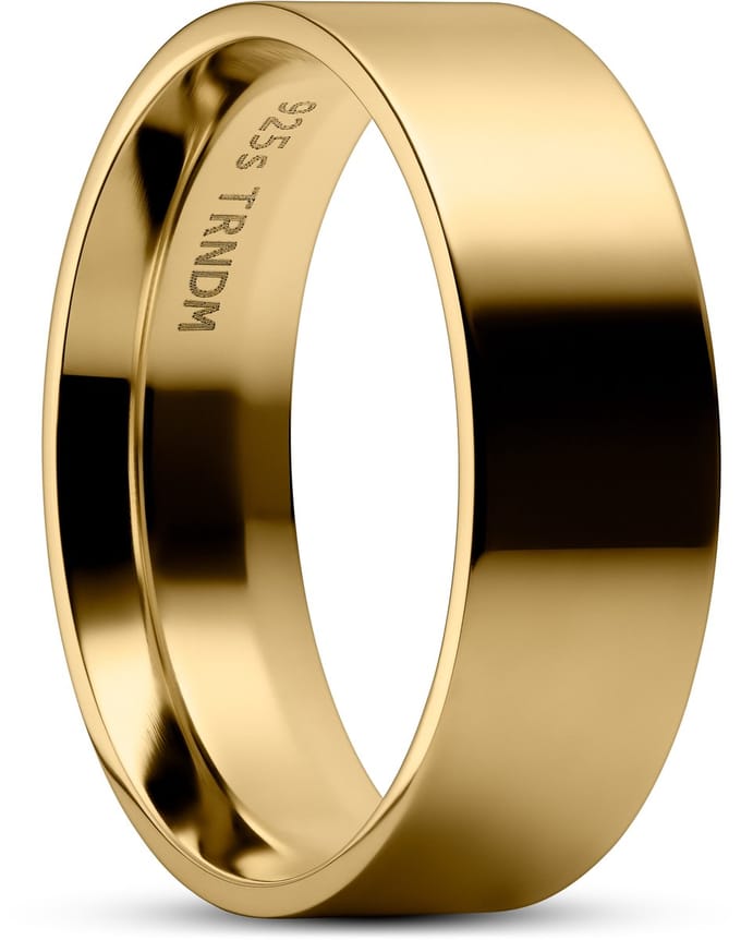 7 mm Gepolijste ring van 14K-verguld 925 sterling zilver