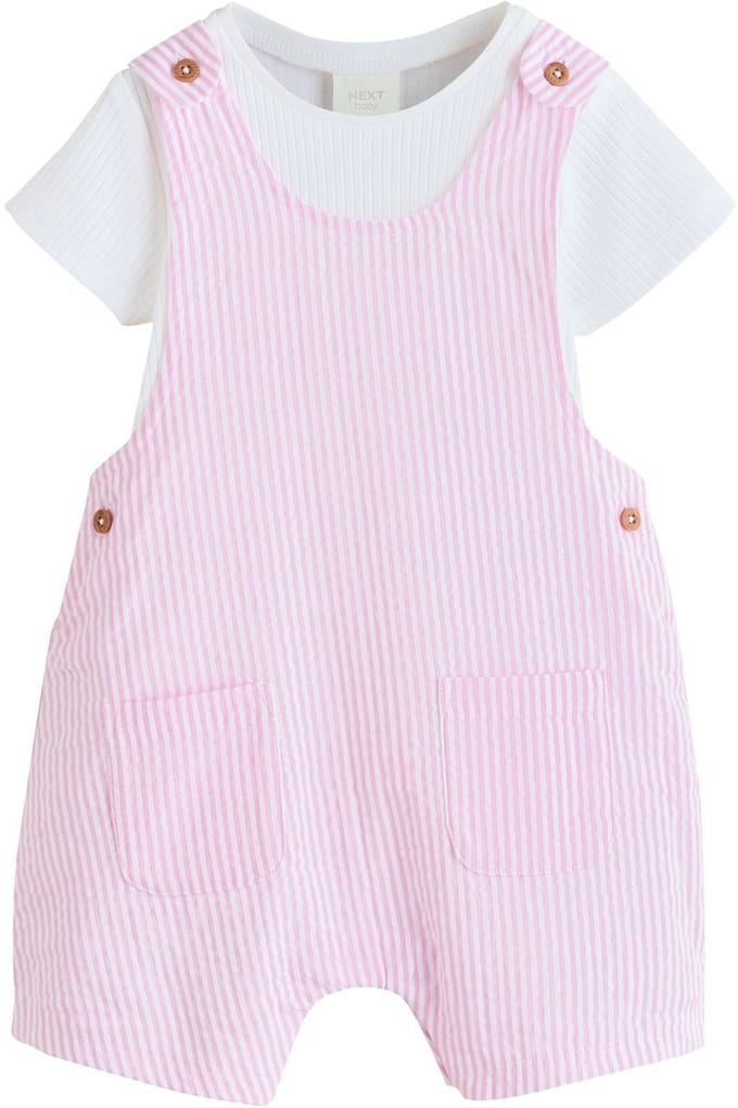 Next - Meisjes - 2-delige babyset van tuinbroek en rompertje - Roze