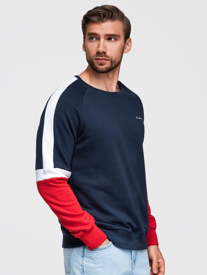 OMBRE Sweater - Regular Fit - Katoen - Lange Mouw Marine XL