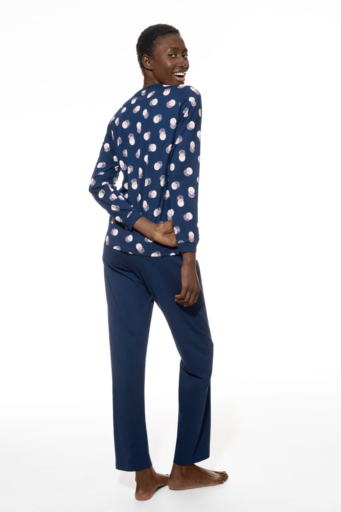 Pyjama Serie Scribbled Dots Deep Marine