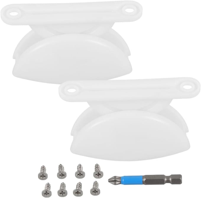 Deurstop Set - Deurvanger Houder - Camper Deur - Stevig Nylon Materiaal - 7.5x3.2x2.7cm - Wit