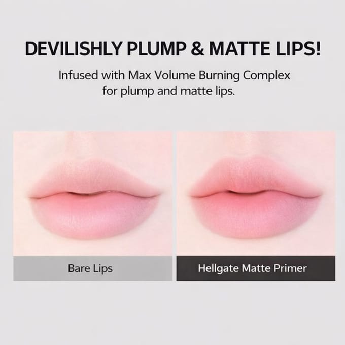 Holika Holika Devil’s Plumper Lip Primer Hellgate Matte Basis Opvullend Effect Gladde Lip Voorbereiding K-Beauty 01 Hellgate Matte Primer black