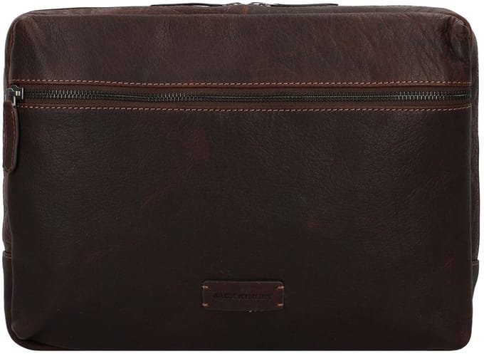 Jack Kinsky Porto Schoudertas Leer 33 cm - Jongens - mokka