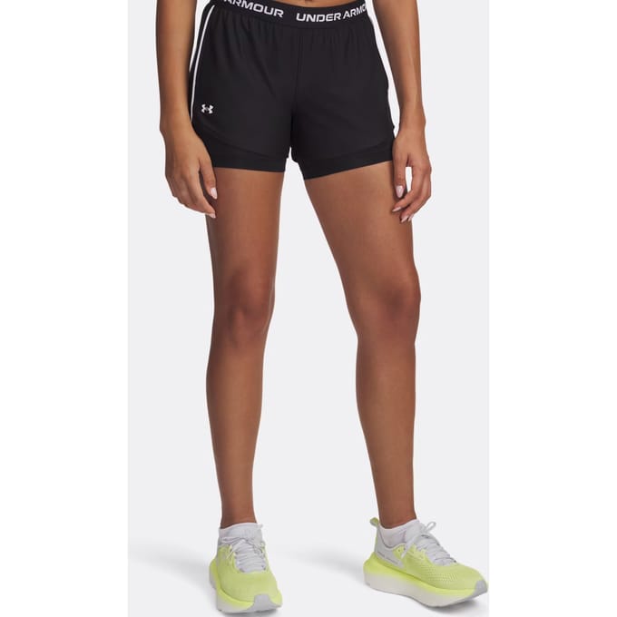 Under Armour Tech Play Up 2in1 Shorts-BLK Dames Sportbroek - Zwart - Wit
