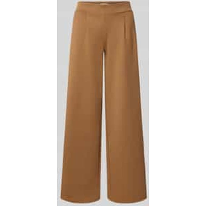 wide fit broek met viscose, model 'Kate'