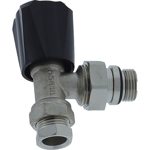Nedco Radiatorkraan zwarte knop haaks