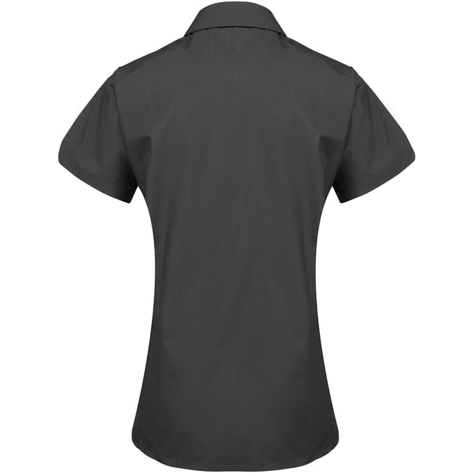 Premier Dames/dames Supreme Heavy Poplin Short Sleeve Work Shirt (Zwart)
