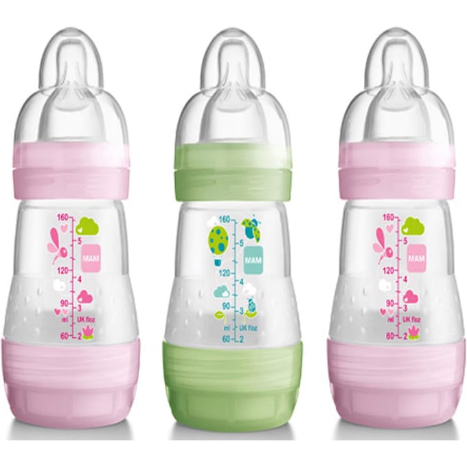 MAM 160ml 0+mdr anti-kolffles - 3 Set Roze
