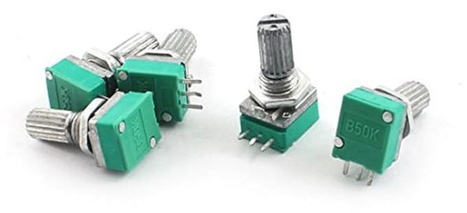 5 Stuks 50K Ohm 3-Pins Linear Rotary Taper Potentiometer