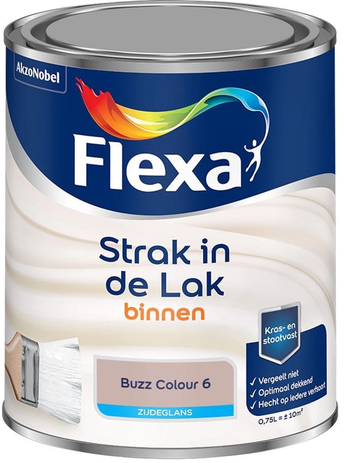 Flexa - Strak In De Lak Binnenlak Zijdeglans - Buzz Colour 6 - Mengverf - 750 Ml
