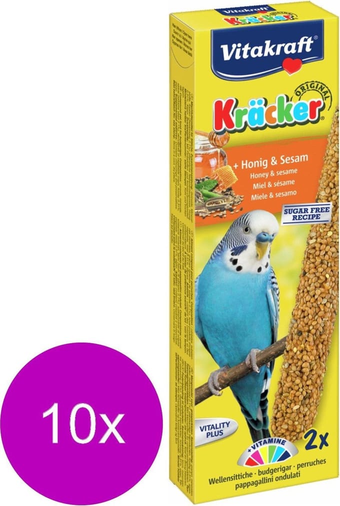 Vitakraft Parkiet Kracker Honing 2 in 1 - 10 stuks