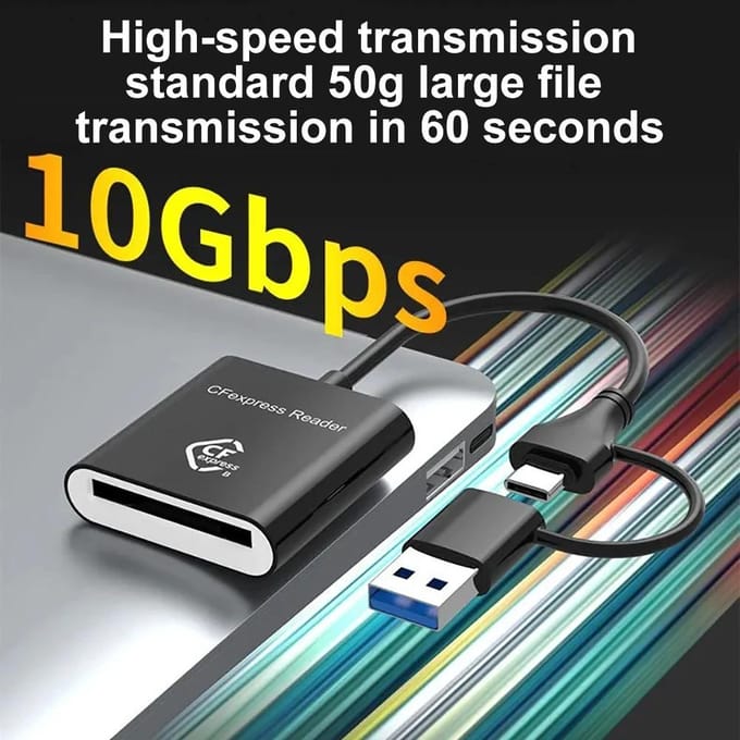 10Gbps CFexpress Type B Kaartlezer Schrijver USB3.2 Gen2 USB-C CFe Kaartlezer voor Android Windows XP/Vista/7/8/8.1/10/11 Mac OS black