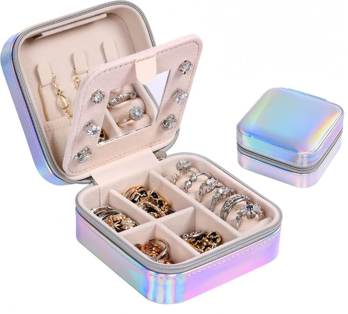 Sieradendoos voor Reizen - Compacte Sieradenorganizer met Spiegeltje voor Vrouwen en Meisjes